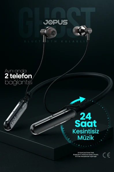Ghost Boyun Askılı HD Ses Kaliteli Ses Değiştirme Modlu Bluetooth Kulaklık JP-BH06 Jopus - 2