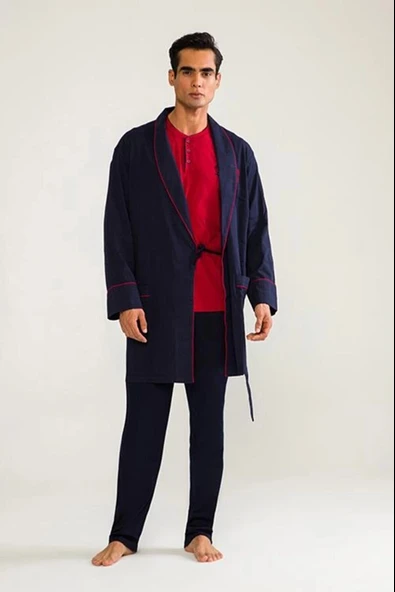 MDB D'S Damat 03000 5'li Robdöşambr Erkek Damat Pijama Seti - 4