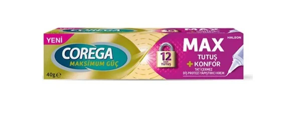 Corega Maksimum Güç Max Tutuş - Konfor Diş Protezi Yapıştırıcı Krem 40 gr ürün görseli