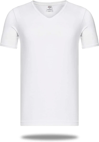 MDB Star 206 Modal Yarım Kol V-Yaka T-Shirt Atlet - Resim 3
