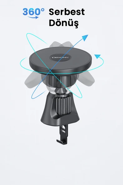 TDH7541 Süper Manyetik Araç Telefon Tutucu 360 Dönebilen Metal Klima Menfezlerine Uygun Mıknatıslı - 2