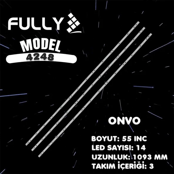 Fully-set-4248 Onvo 55 Inc 3 Adet (set) Tv Led Bar