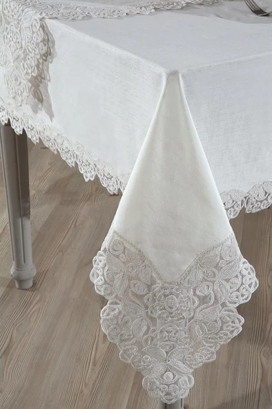 Serap Masa Örtüsü 26 Parça Krem - Resim 5