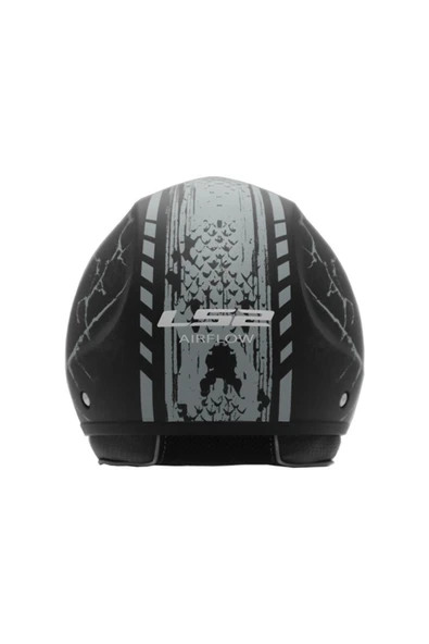 LS2 AIRFLOW SNAKE MAT SIYAH-TITANIUM YARIM KASK - 2