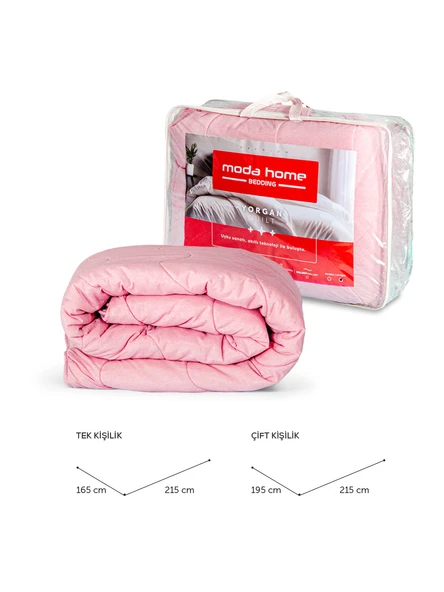 Welsoft Pembe Yorgan Seti Tek Kişilik (1adet  Silikon Yastık ve Kılıfı hedıye) - Resim 6