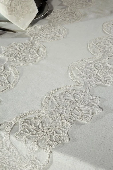 Gönül Masa Örtüsü 26 Parça Krem - Resim 3