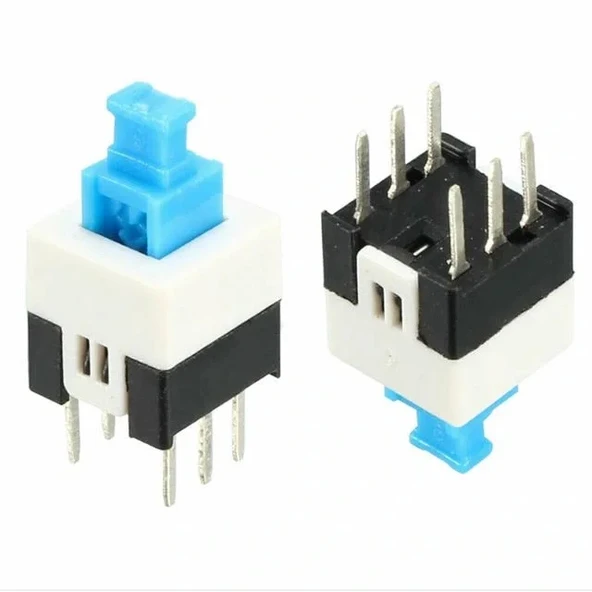 Tactile Push Button On - Off Anahtarlı Switch 7x7 Mm 6 Bacaklı Kilitli ürün görseli