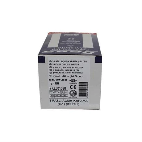 Opaş 3x80A 0-1 Aç-Kapa Kilitli Pako Şalter - YKL301080 - Resim 4