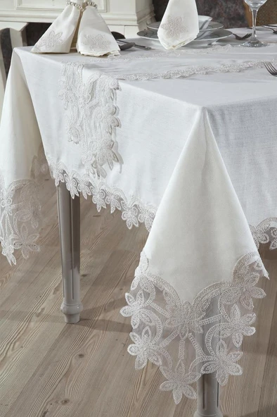 Latife Masa Örtüsü 26 Parça Krem - Resim 2