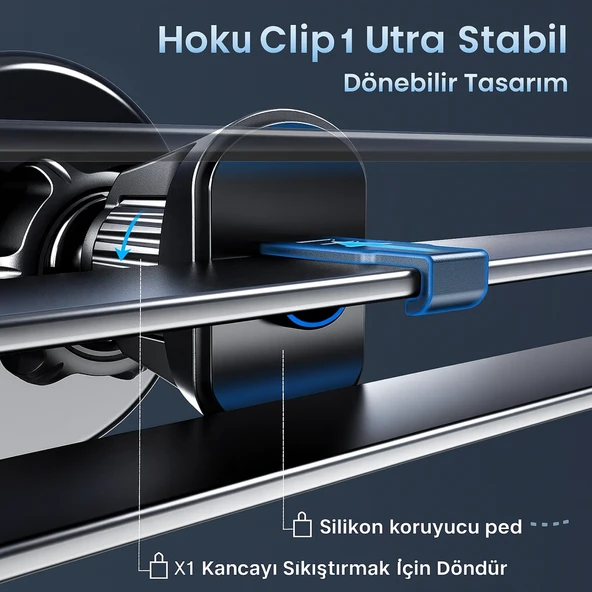 TDH7541 Süper Manyetik Araç Telefon Tutucu 360 Dönebilen Metal Klima Menfezlerine Uygun Mıknatıslı - 5