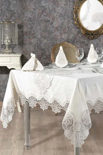 Gönül Masa Örtüsü 26 Parça Krem ürün görseli