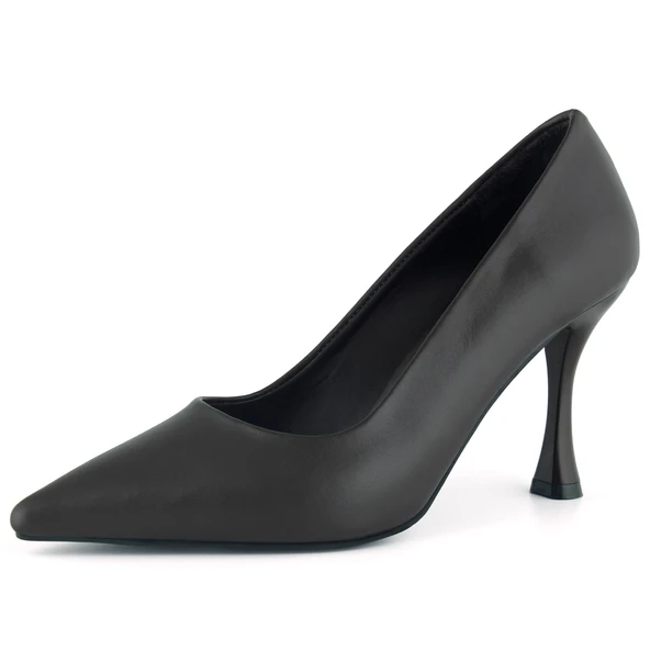 Erkan Saçmacı Suzanna Kahverengi Hakiki Dana Derisi Sivri Burun Klasik İnce Topuklu Ayakkabı ürün görseli