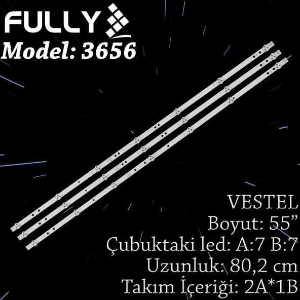 Fully Set-3656 Vestel 43 Inc 2a+1b Adet (set) Vestel Soketli Tv Led Bar