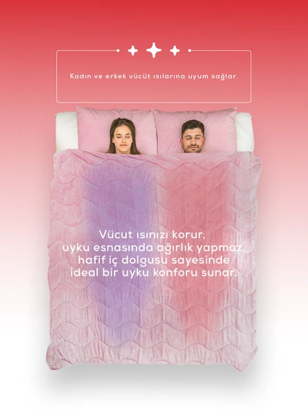 Welsoft Pembe Yorgan Seti Çift Kişilik (2Adet Silikon Yastık ve Kılıfları Hediye) - Resim 4
