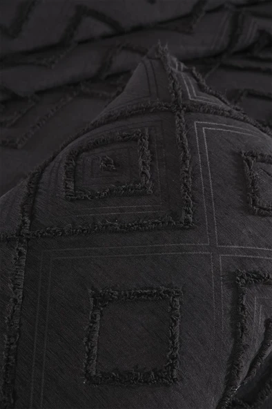 Çeyiz Diyarı Samira 2 Parça Tek Kişilik Pike Takımı Siyah - Resim 5