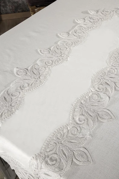 Fikriye Masa Örtüsü 26 Parça Krem - Resim 5