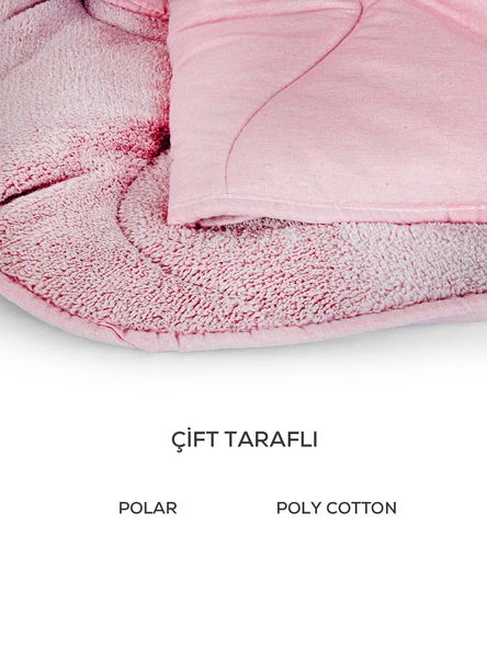 Welsoft Pembe Yorgan Seti Tek Kişilik (1adet  Silikon Yastık ve Kılıfı hedıye) - Resim 3