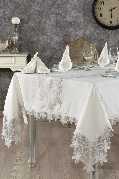 Latife Masa Örtüsü 26 Parça Krem ürün görseli