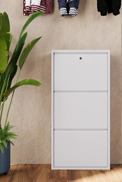 Wood House HERA METAL AYAKKABILIK 3'LÜ BEYAZ - Resim 4