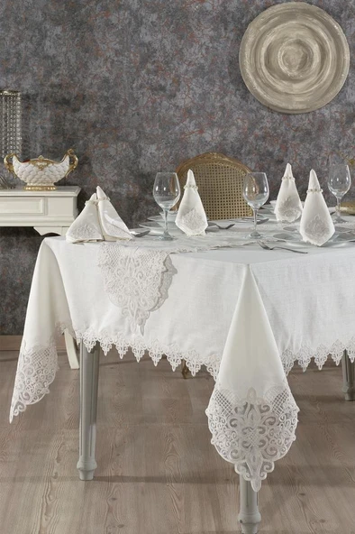 Yonca Masa Örtüsü 26 Parça Krem ürün görseli
