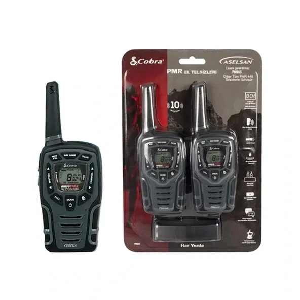Aselsan Pm-865 Pil Şarj Dahil 10 Km Titreşimli İkili El Telsizi (8 Kanal+121 Alt Kanal