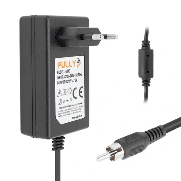 Fully O-1614c 16 Volt 2 Amper Tos Rca Uçlu Santral Adaptörü