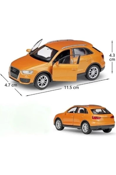 Welly Audi Q3 Çek Bırak Turuncu Model Araba - Resim 2