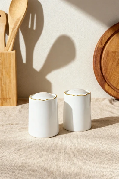 Fecra Blanc Tuzluk ve Biberlik Altın Yaldızlı - 6