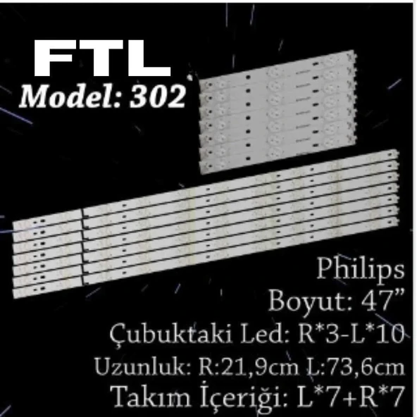 Ftl 302 Phılıps 47 Inc 7r+7l Adet (set) Tv Led Bar