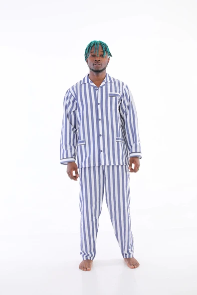 MDB Kocabey 4007 Uzun Kol Çizgili Gaffur Erkek Pijama Takım ürün görseli