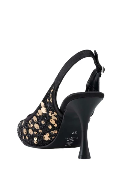 Stato Kadın Parılıtı Topuklu Ayakkabı Siyah - Resim 6