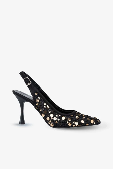 Stato Kadın Parılıtı Topuklu Ayakkabı Siyah - Resim 2