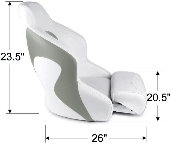 Gri Beyaz Desenli Tekne Kaptan Koltuğu - 5