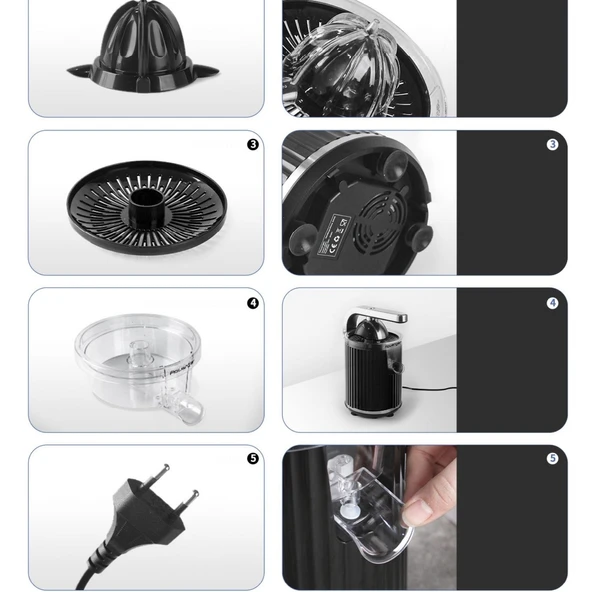 Rowenger D-8037F 600watt Elektrikli Narenciye Sıkacağı Meyve Sıkacağı Portakal Sıkacağı - 6