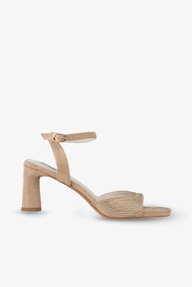 Stato Kadın Topuklu Sandalet Nude Beyaz ürün görseli 1
