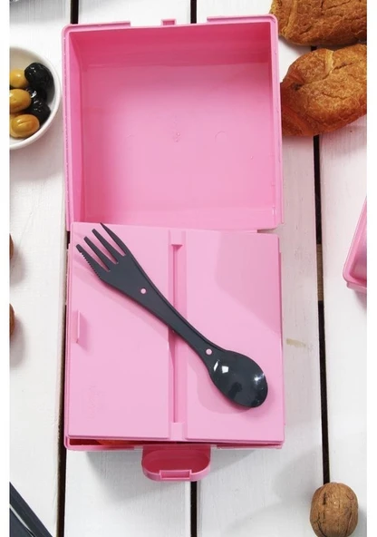 Herevin Lisanslı Beslenme Kutusu-pembe Trolls Beslenme Kabı Çatal Kaşıklı - 2