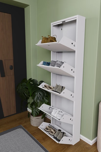 Wood House HERA METAL AYAKKABILIK 5'Lİ BEYAZ - Resim 3