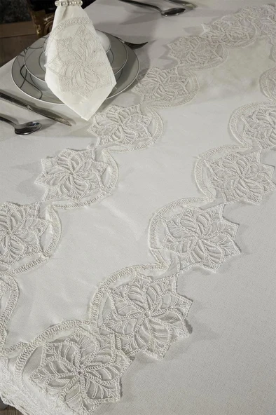 Gönül Masa Örtüsü 26 Parça Krem - Resim 5