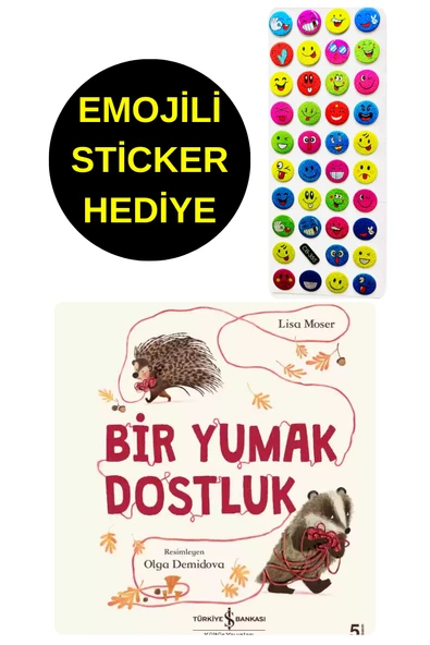 EMOJİLİ  STİCKER HEDİYE  - OKUL ÖNCESİ RESİMLİ KİTAPLAR  - BİR YUMAK DOSTLUK ürün görseli