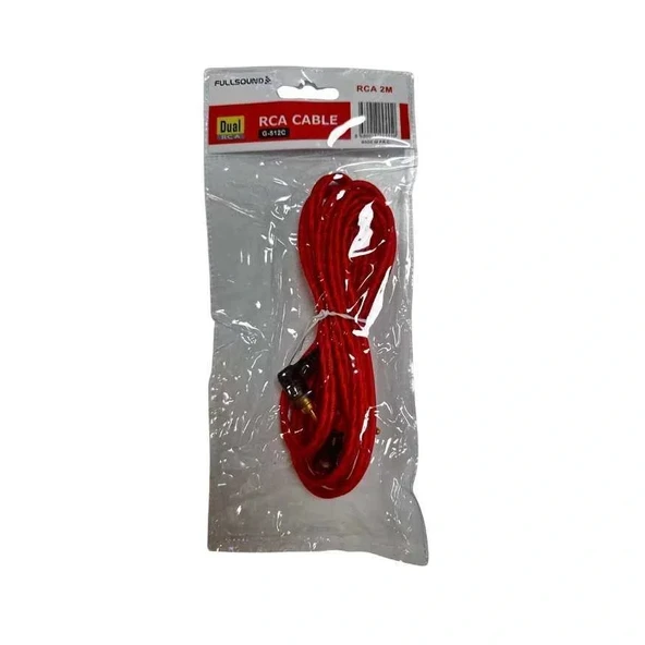 Fullsound 2 Rca To 2Rca 2 Mt L Tip Kırmızı Renk Oto Anfi Kablosu
