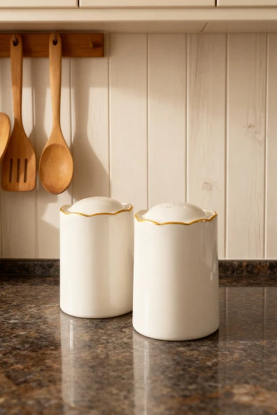 Fecra Blanc Tuzluk ve Biberlik Altın Yaldızlı