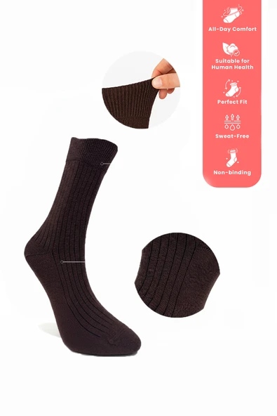 7'li Pamuk Erkek Soket Çorap Seti - Karışık Renkli Düz Çorap - 6