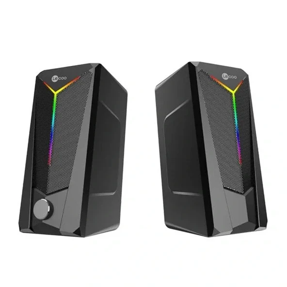 Lenovo Lecoo Ds104 Kablolu Usb + 3.5mm Jack 6w 80db Rgb Işıklı 1+1 Gaming Speaker - Hoparlör