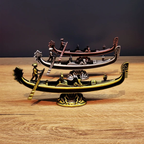 Metal Dekoratif Venedik Kayık 1 Adet
