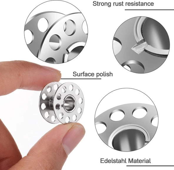 25 Adet Dikiş Makinesi Bobinleri Boş Metal Bobinler Makara Bobin Dikiş Makinesi - Resim 5