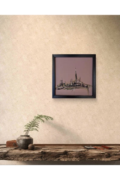 Feoly Art Modern Soyut Tablo – El Boyaması – 22x22 Ev Dekorasyon Tablosu – MDF Üzeri Akrilik - 5