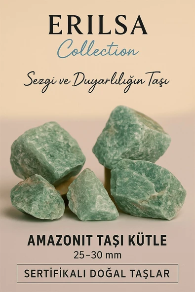 Sertifikalı Ham İşlenmemiş Amazonit Taşı Kütle 25–30 mm – Sezgi ve Duyarlılığın Taşı ürün görseli