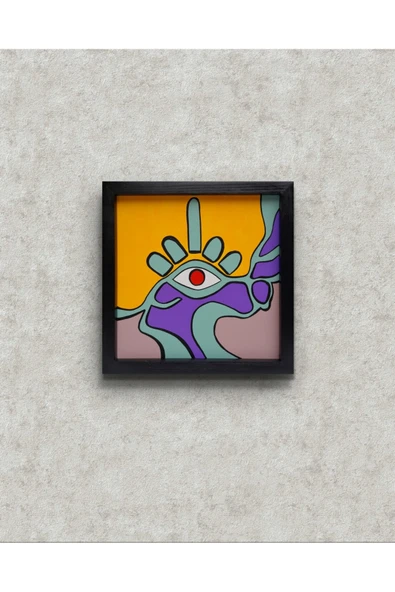 Feoly Art Modern Soyut Tablo – El Boyaması – 22x22 Ev Dekorasyon Tablosu – MDF Üzeri Akrilik