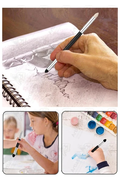 Pastel Dağıtıcı Gölgelendirme Kalemi 2 Li 1 Paket Sünger Keçe Eskiz Karakalem Kaynaştırma Kalemi Dağıtıcı Kalem - Resim 3