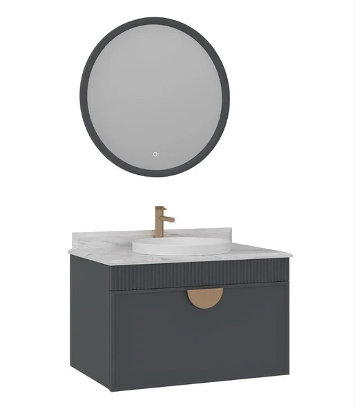 Orka Molino 80 cm Antrasit Banyo Dolabı Takımı ürün görseli